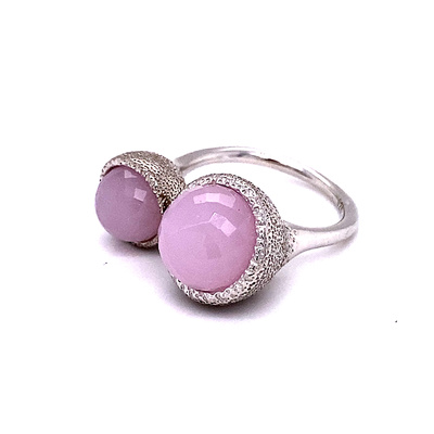 Кольцо из серебра 925 пробы с розовым кварцем арт. 0126.0020-2RQFW