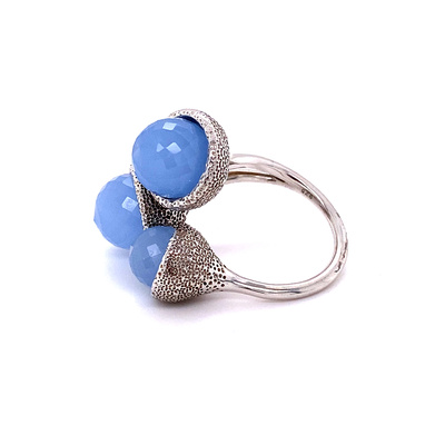 Кольцо из серебра 925 пробы с голубым халцедоном арт. 0126.0020-3BCFW