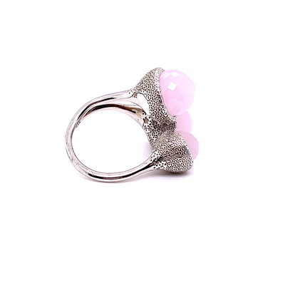 Кольцо из серебра 925 пробы с розовым кварцем арт. 0126.0020-3RQFW