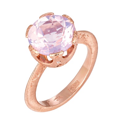 Кольцо из розового золота 585 пробы с лавандовым кварцем арт. 0101.0056LQ